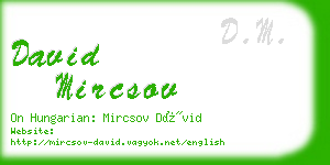 david mircsov business card